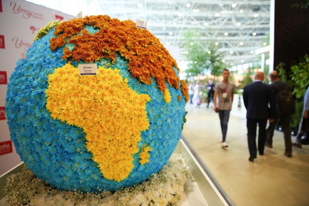 Огромный глобус из цветов создали в рамках выставки «Цветы-2016» на ВДНХ Огромный глобус из цветов создали в рамках выставки «Цветы-2016» на ВДНХ